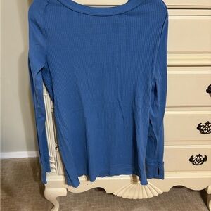 Free People Vibrant Blue Long Sleeve Top